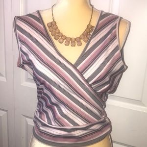 Striped Crossed Top M/L